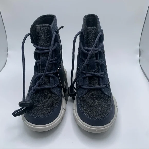 NWOB Sorel Kids Explorer Cozy toddler blue & grey snow boots size 9 NEW - Picture 2 of 9